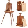 主图_01 Easel for Painting with Palette, Shoulder Strap & Storage, Adjustable Beech Wood Travel Art Easel Stand, Portable Sketchebox Plein-Air Easel for Adults, Artists, Table Top & Floor Use