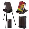 主图_01 Easel with Aluminum Legs, Folding Sketch Painting Easel with Drawer, Tripod Easel Stand for Painting, Sketching, Display