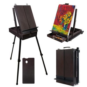 Easel with Aluminum Legs, Folding Sketch Painting Easel with Drawer, Tripod Easel Stand for Painting, Sketching, Display