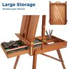 主图_04 Easel for Painting with Palette, Shoulder Strap & Storage, Adjustable Beech Wood Travel Art Easel Stand, Portable Sketchebox Plein-Air Easel for Adults, Artists, Table Top & Floor Use