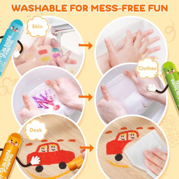 主图_06 144 Pcs Tempera Paint Sticks, 12 Classic Colors, Washable Solid Paint Sticks for Kids Toddlers, Painting Art Supplies for Classroom Students, Class Pack, Non-Toxic, Quick Drying, Back to School Supplies Bulk