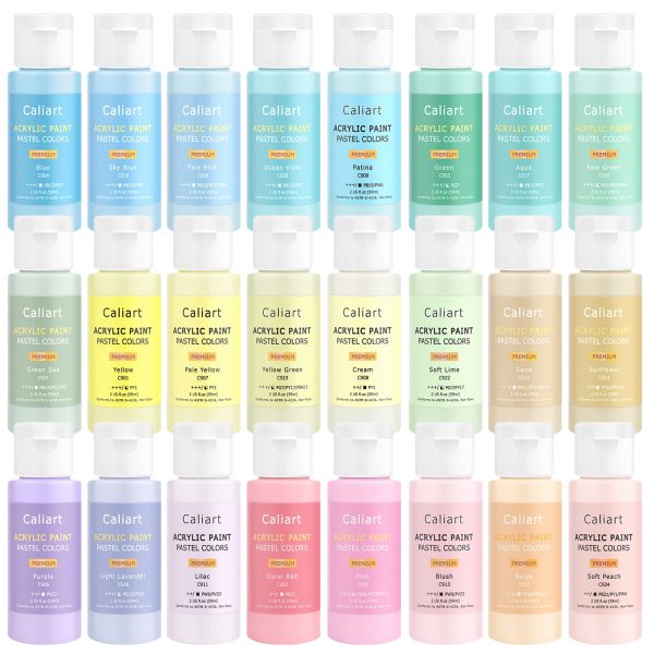 主图_07 Acrylic Paint Set with 12 Brushes, 36 Pastel Colors (59ml, 2oz) Art Craft Paint for Artists Students Kids Beginners & Hobby Painters, Canvas Ceramic Wood Rock Painting Supplies Kit